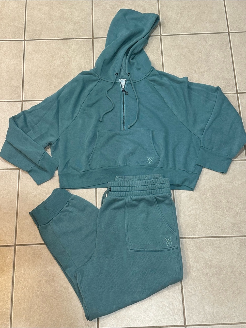 Teal Two-Piece Hoodie & Jogger Set